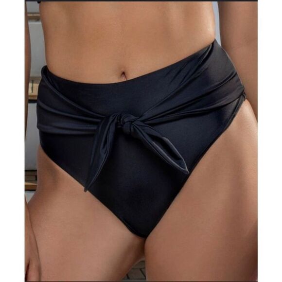 Swiminista Classy Black Tie Front Bikini Bottom - Picture 1 of 10